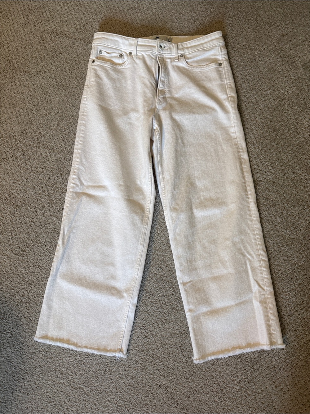 Vineyard Vines Raw Hem White Denim